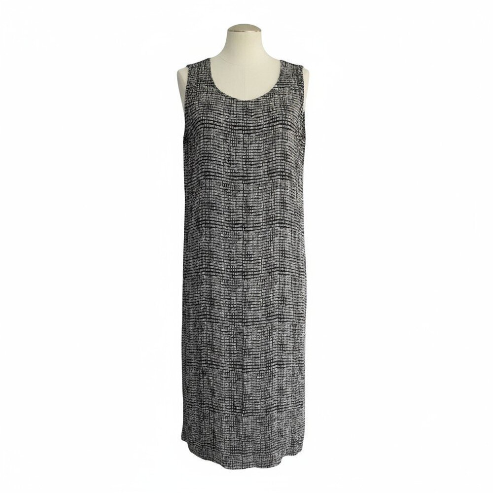 VTG Olivia Rose New York Black White Maxi Tank Dress Size 14 Made in USA Rayon